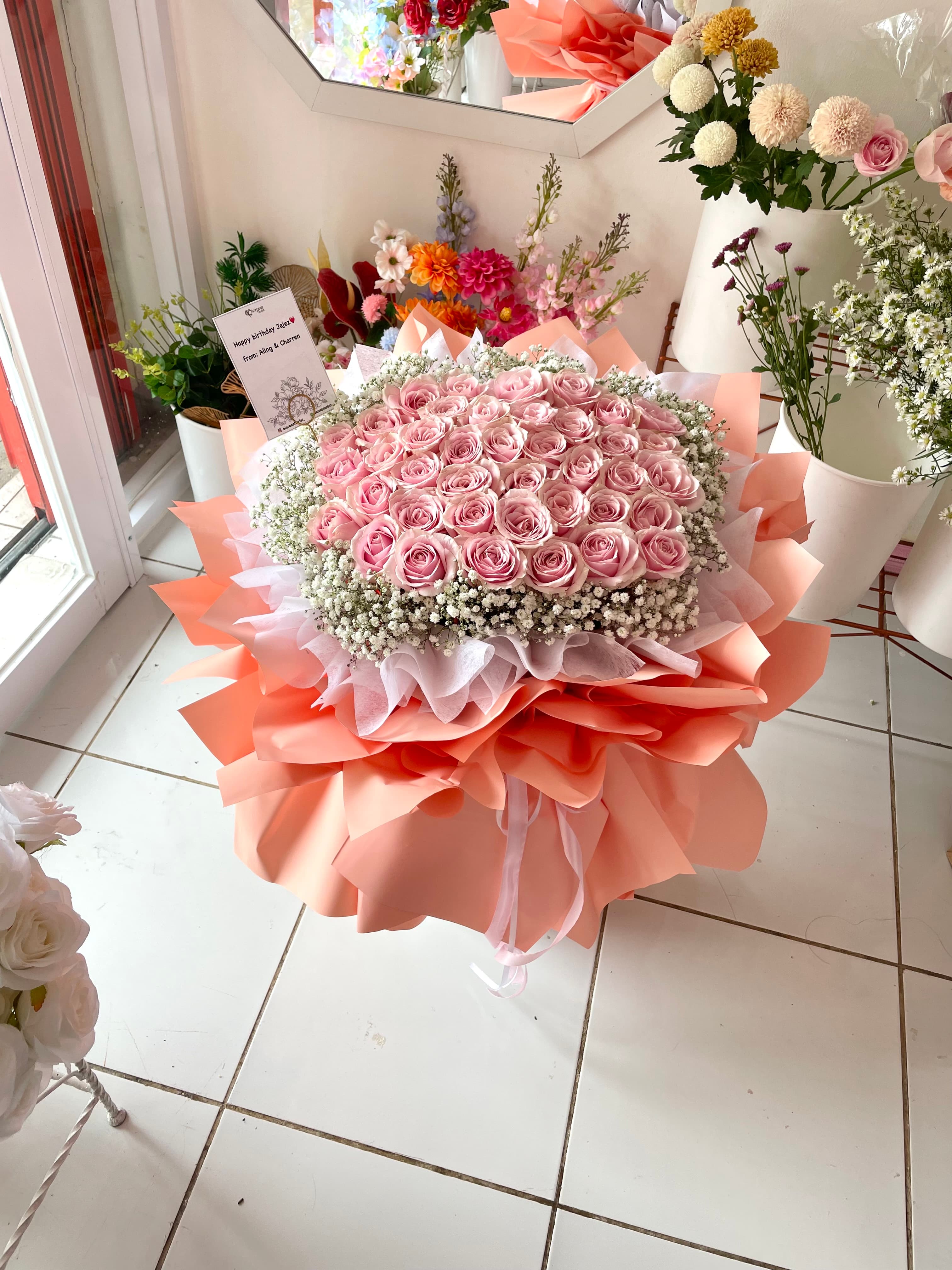 Mawar 40 Buket Buket Fresh Flower dari Biorona Florist